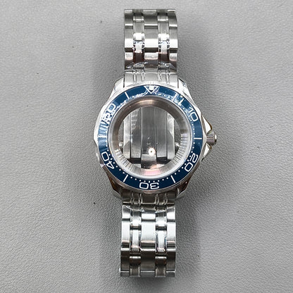 41mm 316L Silver Watch Case for Seamaster 300 NH35 NH36 NH38 NH34 Sapphire Glass