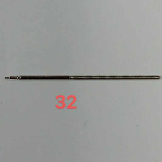 1. Set of 5 extended 32mm winding stems for Ronda 751-763 watch movements.