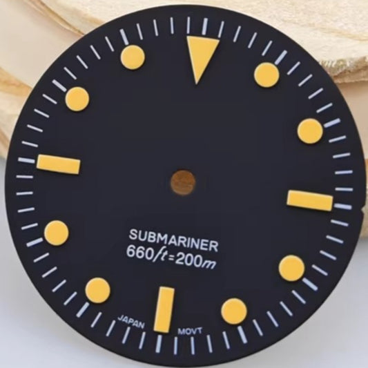 28.5mm Submariner Green Lume Watch Dial Fit for NH35/NH36/4R35 Movement