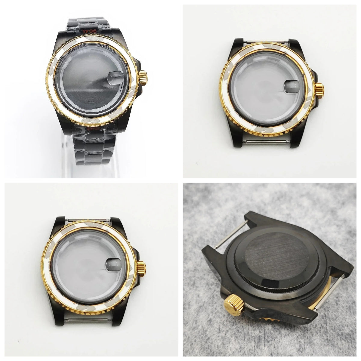 40MM Black Gold Watch Case for 8215/2813/3804/NH35/NH36 Mechanical Movement