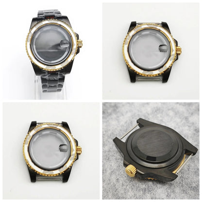 40MM Black Gold Watch Case for 8215/2813/3804/NH35/NH36 Mechanical Movement