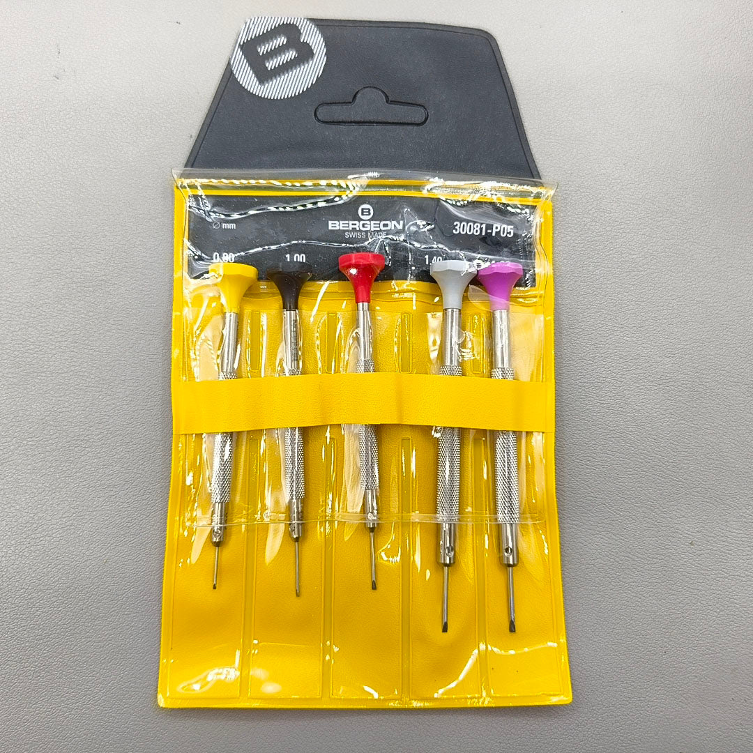 Swiss Bergeon 30081-P05 Screwdriver Set Of 5 Ergonomic Screwdrivers