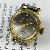 SHANGHAI HAIDA Manual Mechanical Lady Watch Golden Case Imitation Diamond Nail