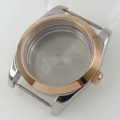 36mm Sapphire Glass Rose Golden Two Tone Watch Case fit NH35 NH36 NH38