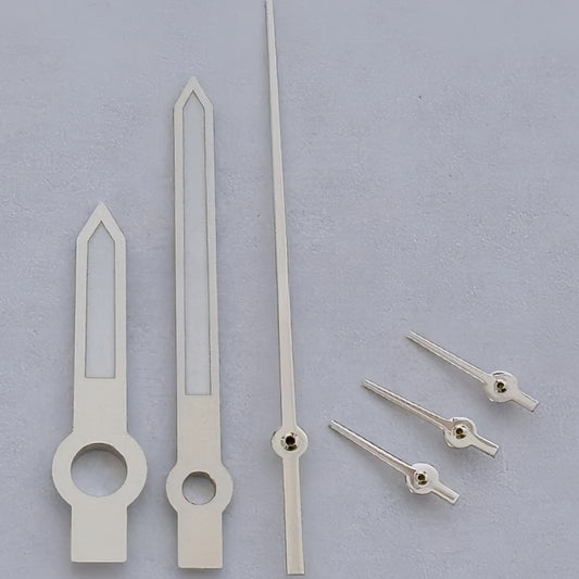 Silver trim luminous watch hands for ETA/Dandong 7750 movement, perfect for M005.0/M005.1 models.