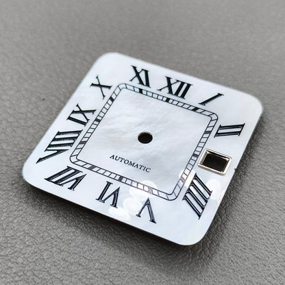 Modified Shell White Square Roman Watch Dial for NH35 NH36 Movement