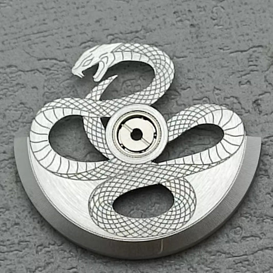Masse oscillante à rotor à motif serpent argenté pour mouvement NH34, NH35, NH36, NH38
