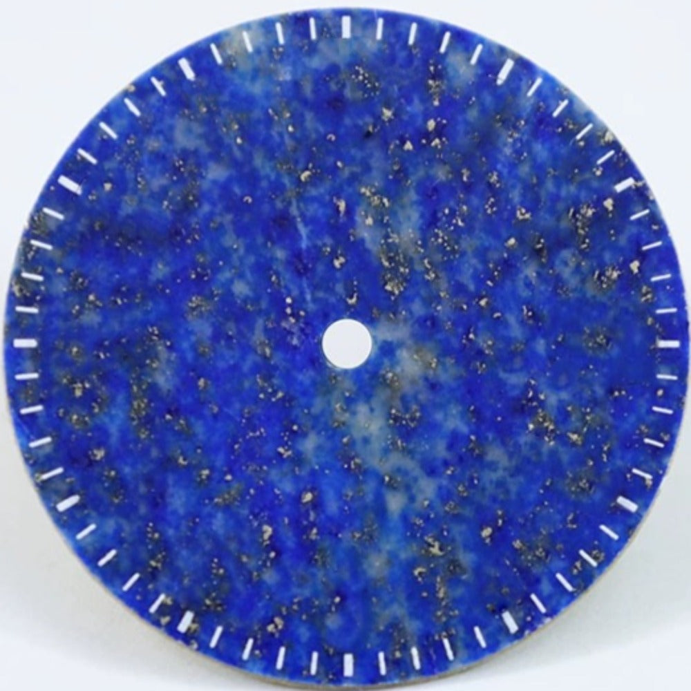 Graduation Mark Blue Lapis Lazuli 28.5mm Watch Dial for NH35 Movement, natural stone detail
