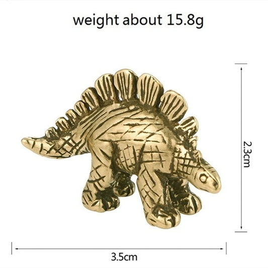 Solid copper vintage Spinosaurus trinket, hand-carved bronze model figurine for collectors.