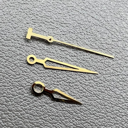 Golden hollow watch hands set for ETA2836 2824 2892A2 movements, precision fit for men's watches by T97.
