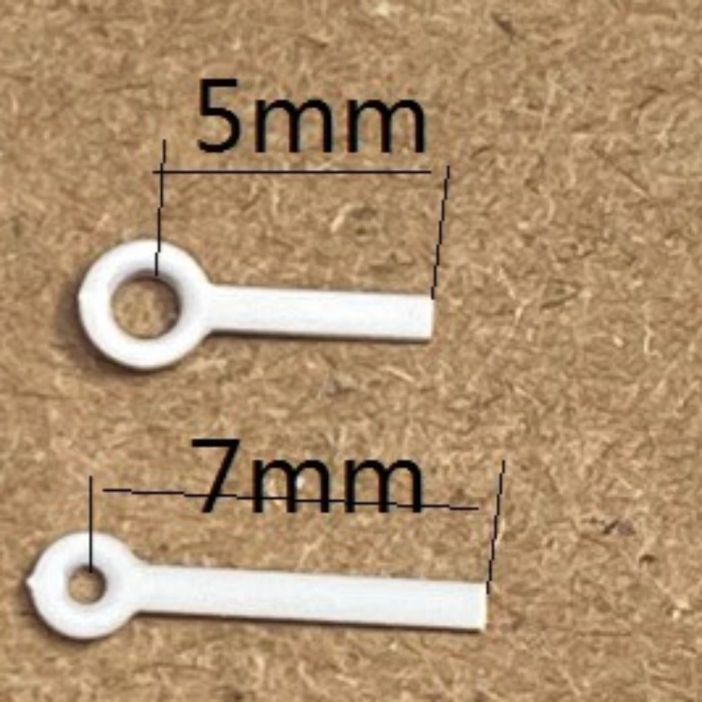 5x7mm white painted watch hands for Ronda 763 series movements, precise fit and classic design.