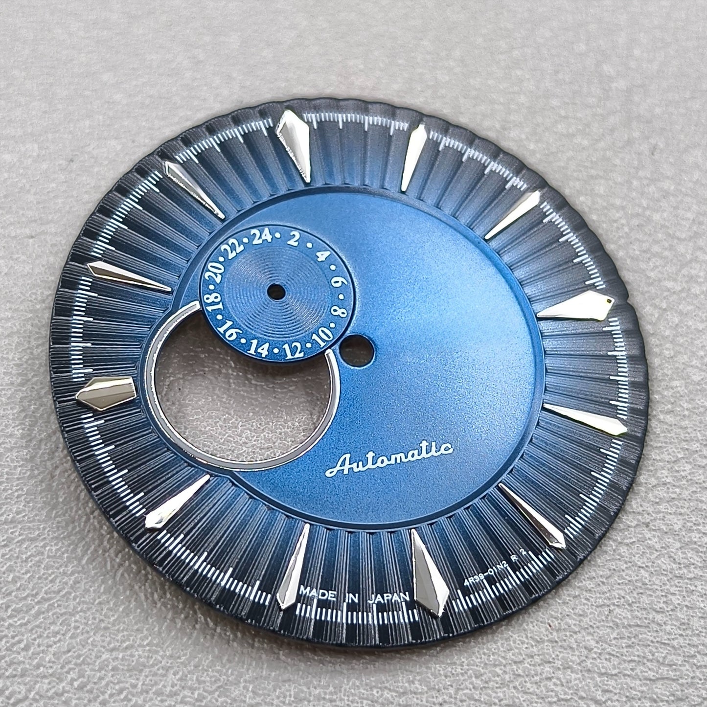 Modified 35mm Dark Blue Silver Nail Cocktail Diving Watch Dial for NH39 Movement