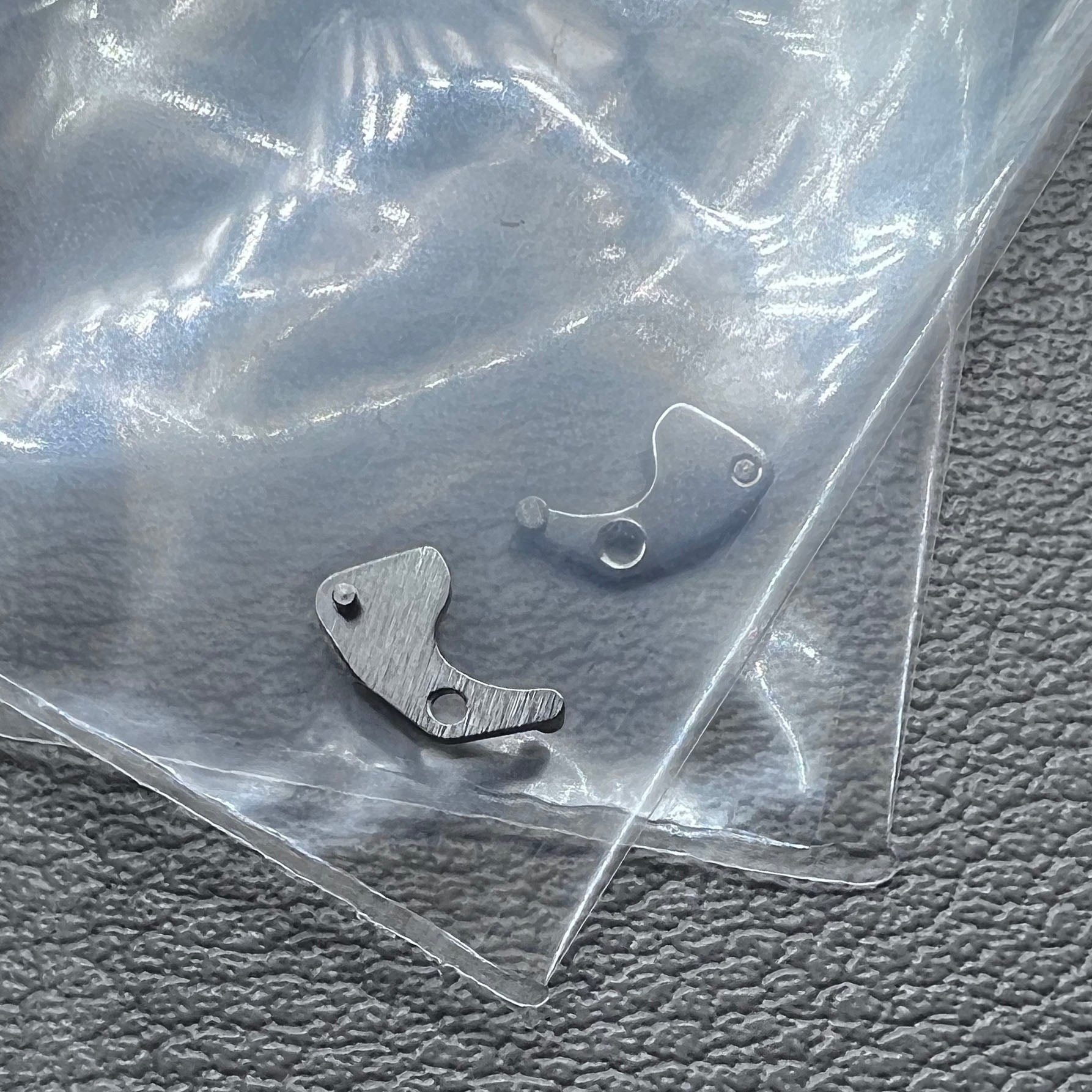 Silver setting lever replacements for ETA6497 ST3600 watch movement, 2-piece set.