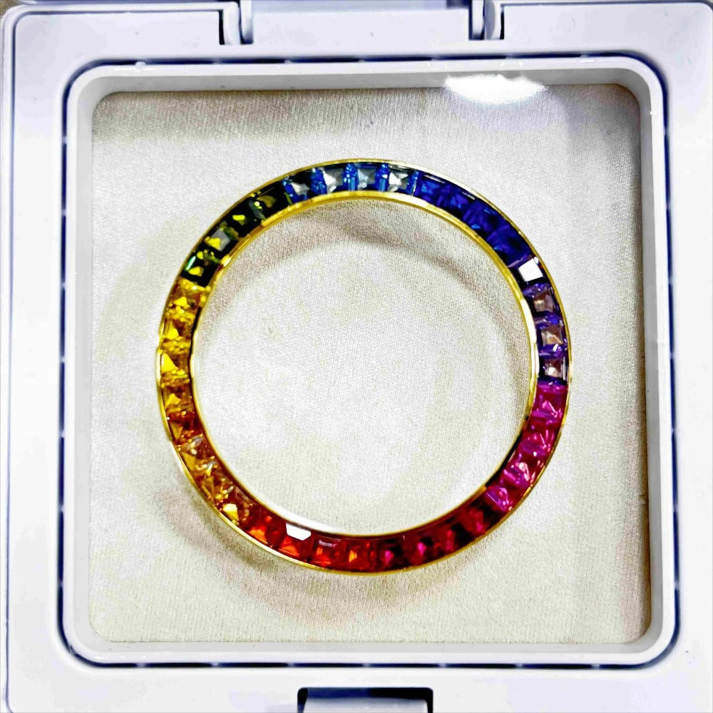 Rainbow 39.4Mm Daytona T-Shaped Square Diamond Moissanite Flat Bottom Watch Bezel