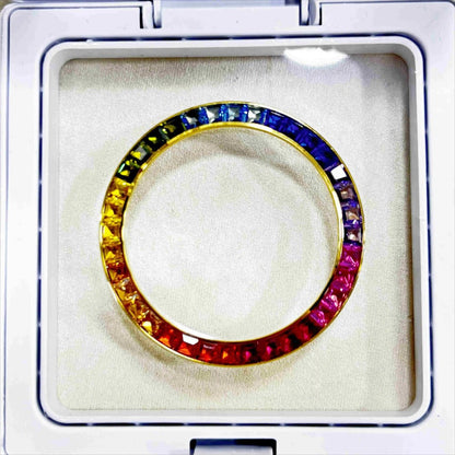 Rainbow 39.4Mm Daytona T-Shaped Square Diamond Moissanite Flat Bottom Watch Bezel