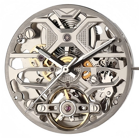 Chinese Hangzhou Black 1A05A Carved Hollow Automatic Mechanical Movement 3 Hands