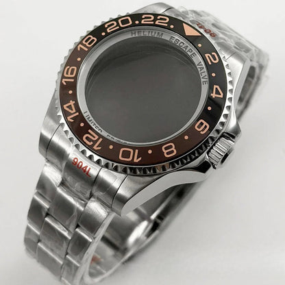 44mm Black Blue GMT Ceramic Bezel Watch Case for Deep SEA for NH34 NH35 NH36