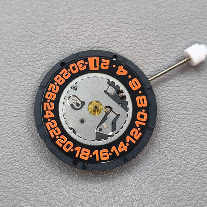 Swiss ISA 2330 Quartz Movement 3 Hands Orange Font Date@3