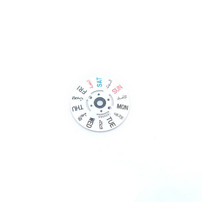 Set of calendar date and day wheel discs for 7S26 watch movement replacement, precise timing parts.