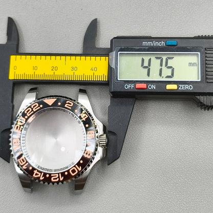 44mm Black Brown GMT Ceramic Bezel Watch Case for Deep SEA for NH34 NH35 NH36