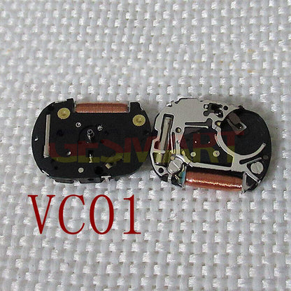 Japan Made Hattori Epson TMI VC01 VC01E quartz watch movement with stem, precise timekeeping component.