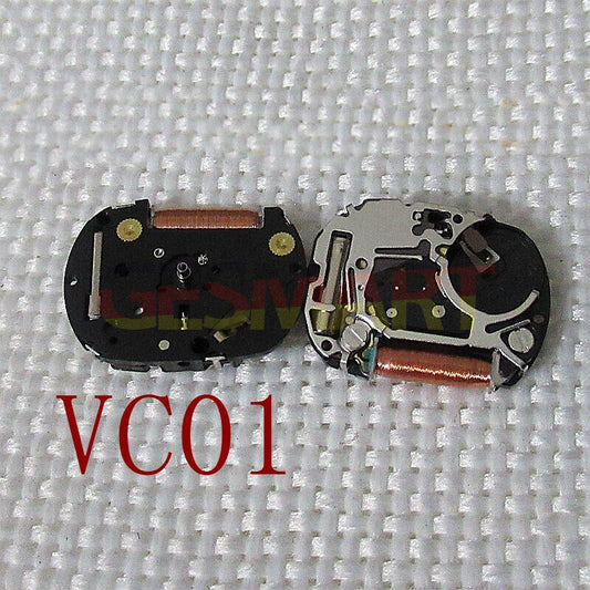 Japan Made Hattori Epson TMI VC01 VC01E quartz watch movement with stem, precise timekeeping component.