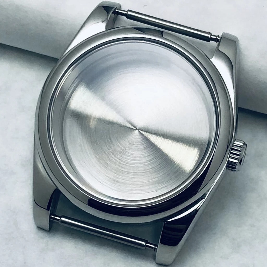 36/40mm Steel Watch Case Sapphire For NH34 NH35 NH36 ETA2824 PT5000 S Crown