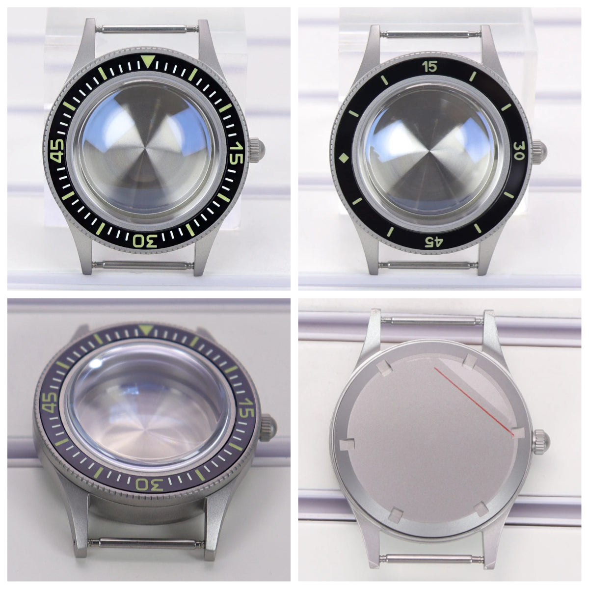 40MM Watch Case Sapphire Glass C3 Luminous Bezel For NH35 NH36 NH38 Modified