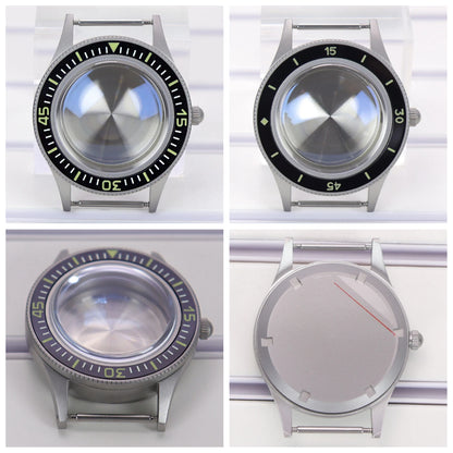 40MM Watch Case Sapphire Glass C3 Luminous Bezel For NH35 NH36 NH38 Modified