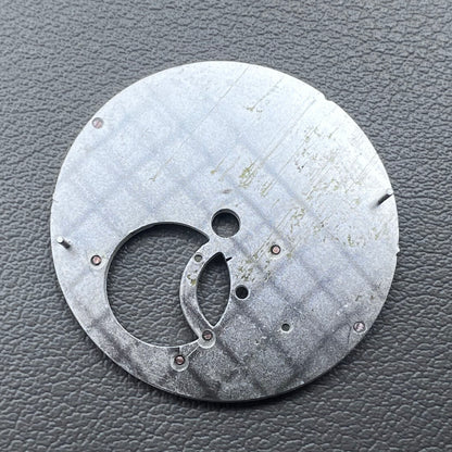 Silver 28.5mm modified hollow diving watch dial for NH39, sleek design.