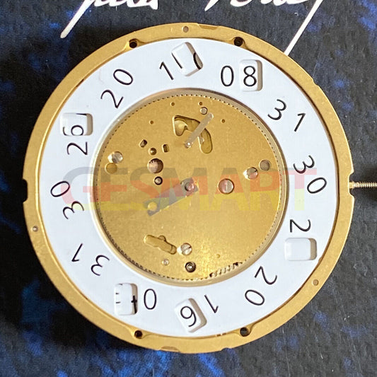 Swiss Made Ronda 7004.P golden quartz multifunctional movement for precise watch repair.