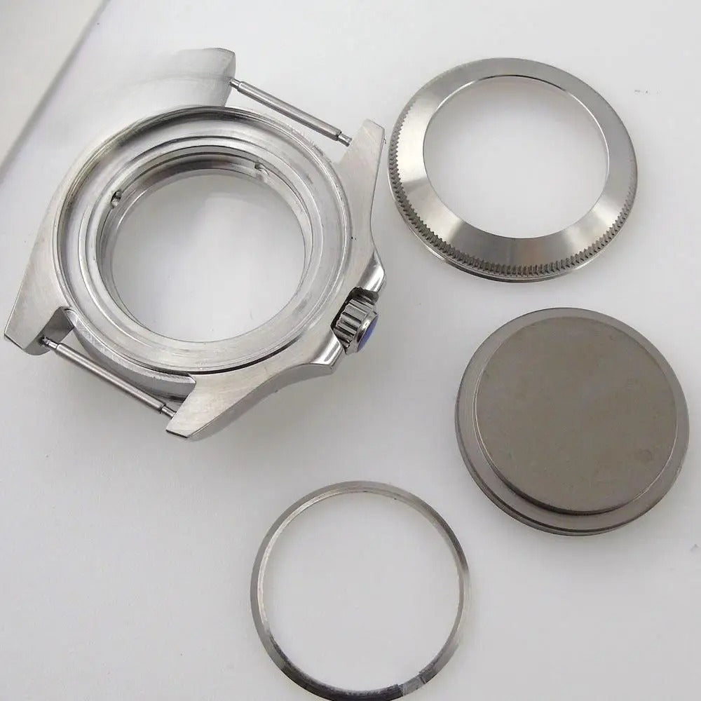 41mm Blue Bezel 316L Steel Watch Case Fit ETA 2836 2824 Miyota 8215 821A