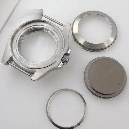 41mm Blue Bezel 316L Steel Watch Case Fit ETA 2836 2824 Miyota 8215 821A