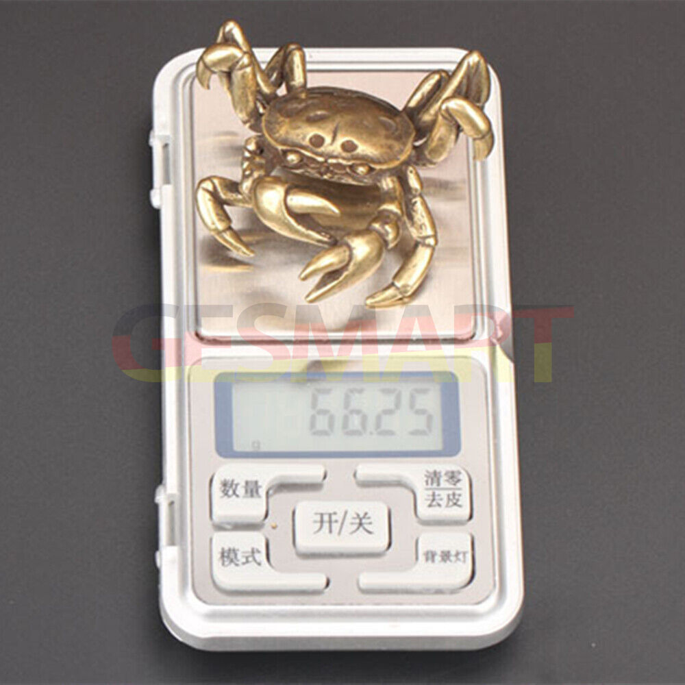 Solid copper little crab trinket, vintage handcrafted bronze figurine for watch accessory decor.