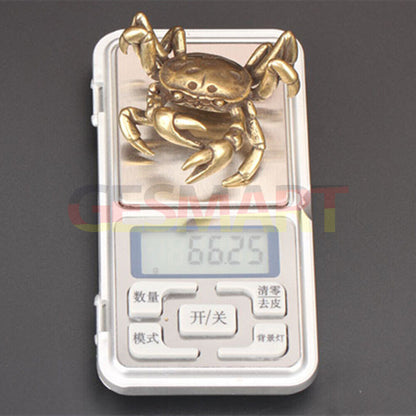 Solid copper little crab trinket, vintage handcrafted bronze figurine for watch accessory decor.