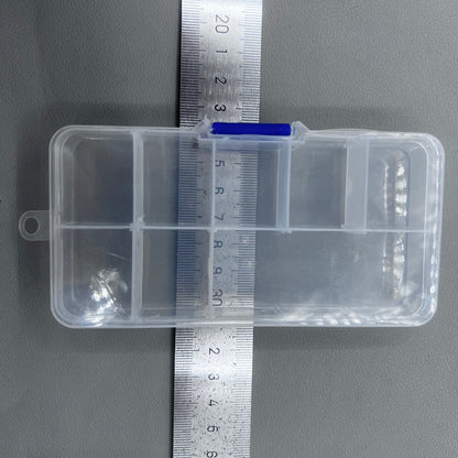 Set of 5 transparent rectangular plastic boxes, ideal for organizing watch parts securely.