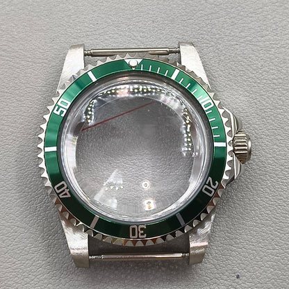 38mm Green Bezel Diving Watch Case Sapphire For NH34/35/36/38 NH70 For Retro SUB