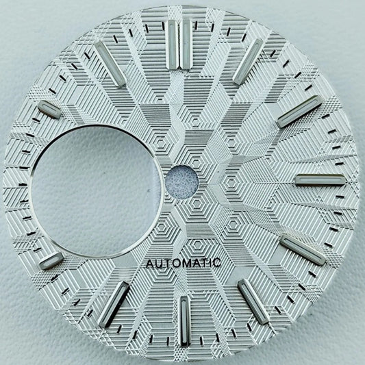 Green Luminous Silver Vein Hollow Watch Dial Fit for NH38 Movement Watch Part