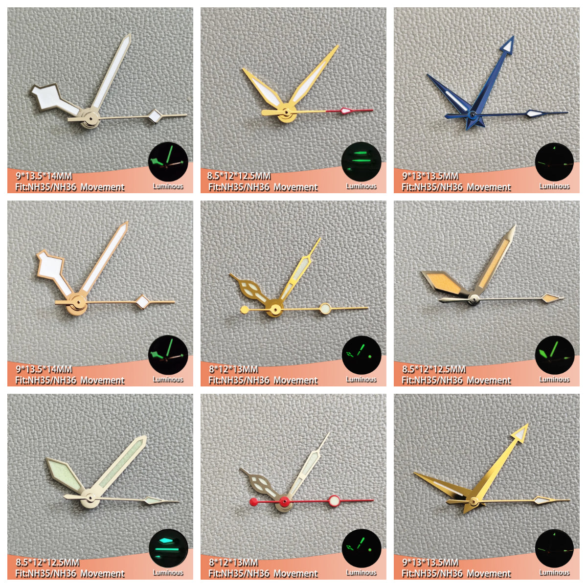 Hands Set For Luminous Mechanical Watches With for NH35 NH36s Watch Hands