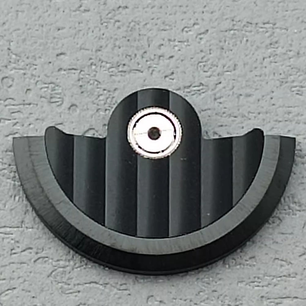 Black vertical stripe rotor oscillating weight for NH34 NH35 NH36 NH38 watch movements, enhancing precision.
