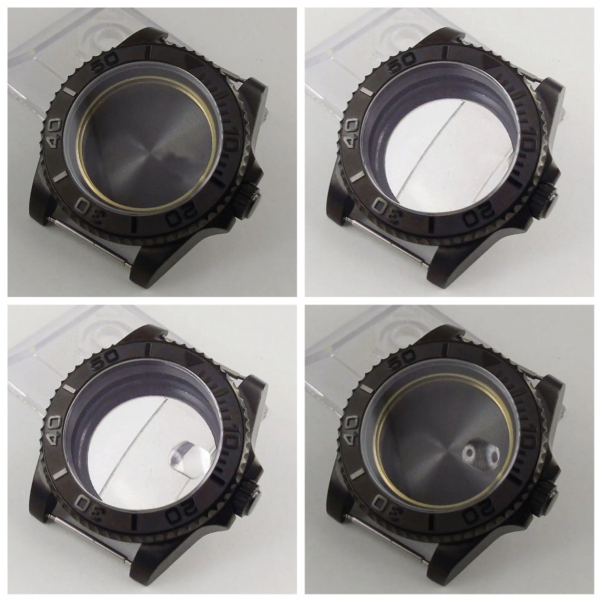40mm Sapphire Glass Ceramic PVD Watch Case Fit Eta 2824 2836 Miyota NH35 NH36