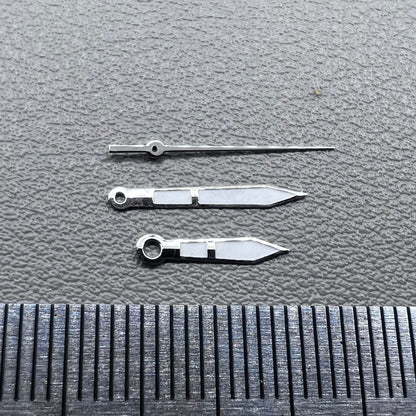 2 Sets Green Lume Arrow Shape Silver Trim Watch Hands for Ronda 515