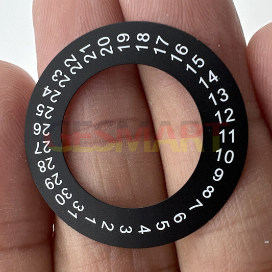 AP 28.5mm black date wheel for 2813 movement, front date display at 3 o'clock position