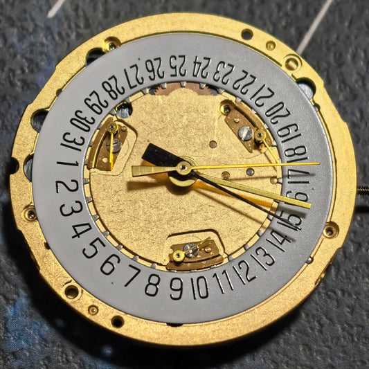 Swiss Made ETA251.294 quartz watch movement with multifunctional date display at 6 o'clock.
