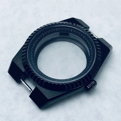 904L Black 40mm Land-Dwellwe Watch Case+Strap Sapphire Glass For NH34 NH35 NH36