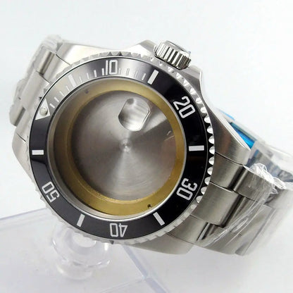 43mm Sapphire Glass Sub Watch Case Fit ETA 2824 2836 Miyota 8215 NH35 NH36
