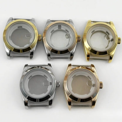 31MM Ladies Round Polished Fluted Bezel Sapphire Crystal Watch Case for NH05/06