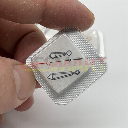 3 Hands set with green luminous tips for ETA 2824 movement, 14mm, by 007 brand for clear time reading.