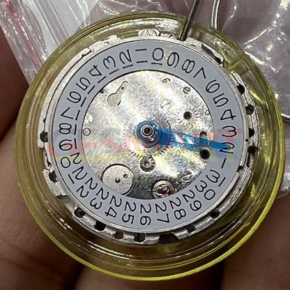 DG2813 automatic watch movement with 4 hands, adjustable 24-hour GMT function, silver finish.