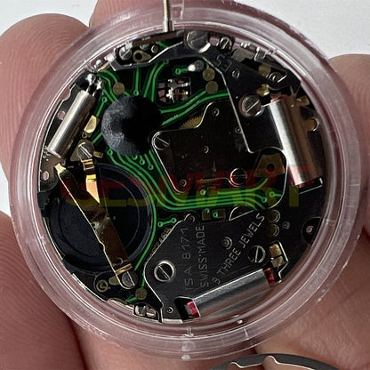 ISA 8171 silver quartz watch movement with date display at 4 o'clock, multi-function repair part by Watchmakers